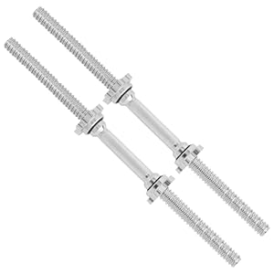 Yes4All 14/16/18/24″ Chrome Rubber Threaded Weight Bar Pair Fits 1″ Weight Plates
