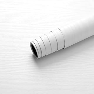 40CMx3M CiCiwind White Self Adhesive Wallpaper Wood Sticky Back Plastic White Wood Effect Peel and Stick Wallpaper Urban Furniture Stickers Wrap Vinyl Covering Cupboard Table Contact Paper