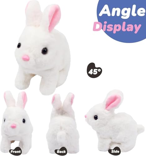 Image of Hopping Walking Bunny Toy with Sounds, Jumping Rabbit Wiggling Ears, Moving Soft Toys for Toddler, Twitching Mouth and Nose, Educational Interactive Rabbits Toy for Baby Kids