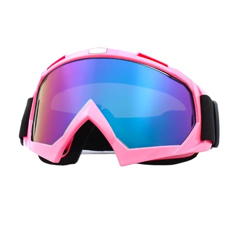 YTAXYZWR Gafas de Esquí Rosas con Protección UV, Antiempañante y Alta Resistencia, para Hombre y Mujer, con Estuche Rojo, Óptimas para Actividades de Invierno y Ciclismo
