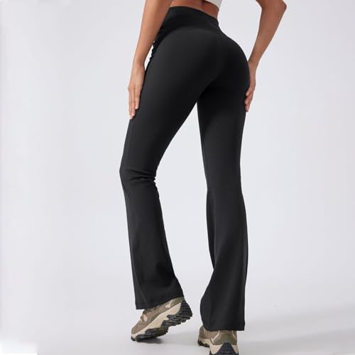 Jdlsppl Calça feminina de ioga, calça de moletom de treino com corte bota, macia, confortável, elást
