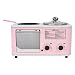 Macchina per la Colazione per Uso Domestico, Mini Tostapane per il pane Forno per Frittata Padella per Frittata Pentola Calda Caldaia per Alimenti a Vapore, Rosa