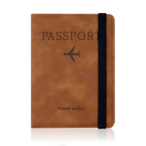 LiangYuanZen Fundas para tarjetas de crédito con banda elástica, 1 bolsillo para pasaporte, 4 ranuras para tarjetas, 1 bolsillo para billetes, 1 bolsillo para dinero y 2 ranuras para tarjetas SIM.