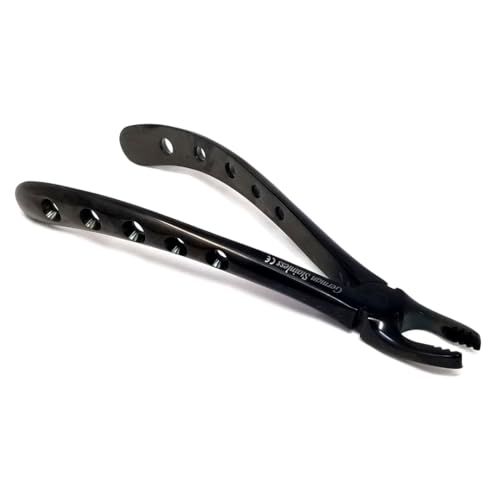 IMEDS Black Dental Extracting Forceps #2007AE with Serrated Beaks Lower Molar Tooth Extraction German Stainless Steel Dentist Training Tools