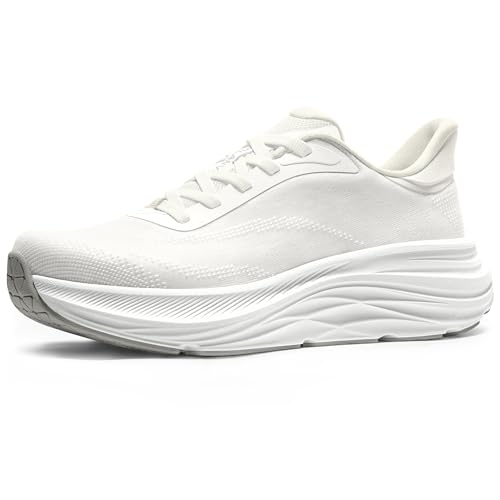 Vilanva Women's Walking Shoes Cushion Comfortable Running Tennis Shoes Non-Slip Workout Gym Athletic Breathable Fashion Sneakers (White 8.0)