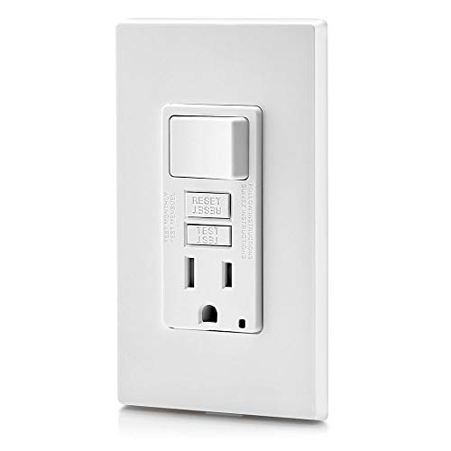 Leviton Gfsw1-W Self-Test Smartlockpro Slim Gfci Combination Switch Tamper-Resistant Receptacle With Led Indicator, 15-Amp, White #TOP1
