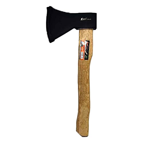 Hacha con mango de madera, acero inoxidable, diseño ergonómico, fácil y cómodo, herramienta manual. 41 x 16 x 3,5 cm