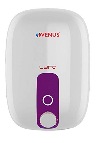 Venus Lyra 15R 2000-Watt Water Heater (White/Purple, BEE Star Rating - 5 Stars) | Porcelain Enamel Glass Lined Tank | Guarantee - 7 years on Inner Tank.