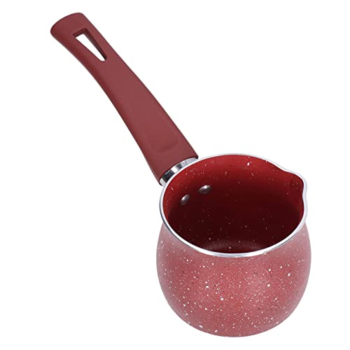 Saucepan 0.5 Quart Milk Heater Milk Boiling Pot Single Handle Coffee Boiling Pot Mini Milk Pan Aluminum Alloy Non Stick Anti Scalding for Home Kitchen Cooking (Brown)