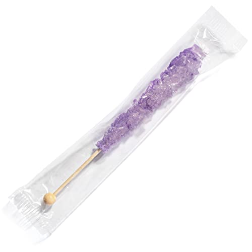 Lavender Rock Candy Crystal Sticks - Original Sugar Flavored - 12 Indiv. Wrapped #TOP1