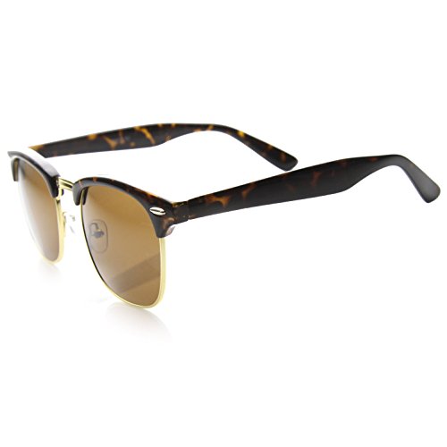 Image of zeroUV Half Frame Semi-Rimless Horn Rimmed Sunglasses