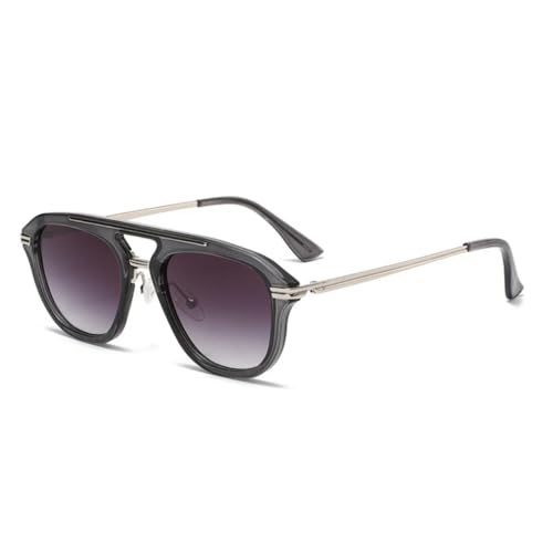 Lunettes de soleil double pont rétro punk dégradé pour femmes et hommes