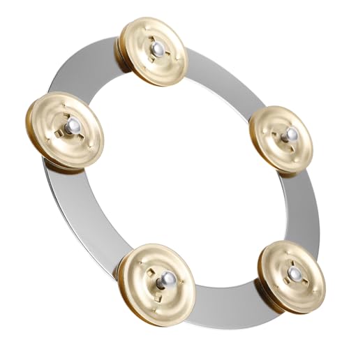 Yardwe High Performance Tambourine Drum Bell Durable Stainless Steel Ring Cymbal Accessory for Enhanced Rhythm Skills for Bands Schools and Musical Settings