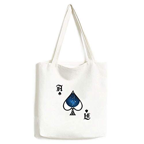 Sac à main Vierge constellation et poker style cabas lavable noir en toile