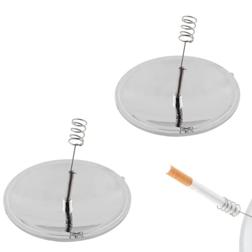 2 Pcs Solar Fire Starter Cigarette Lighter Environmental Protection Windproof Waterproof for Hiking Camping Survival Tool Outdoor, Silver, 10x10x2.7 (TY1108)