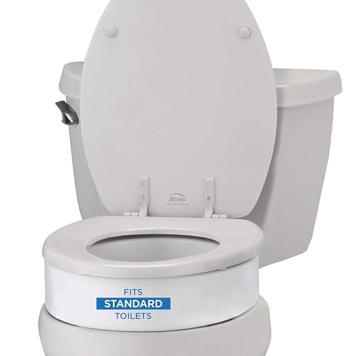 Product Image of the NOVA Raised Toilet Seat for Seniors & Post-Surgery Recovery – Standard Bolt-On Under-Seat Design Uses Existing Toilet Seat & Lid, 3.5” Elevation, 300 lb Capacity, Durable Plastic, Easy Install