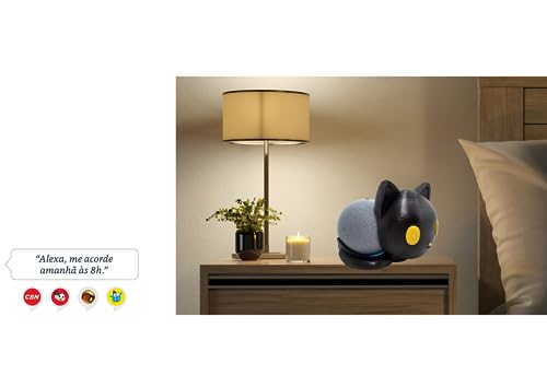 Suporte Echo Dot 5a Geração Gatinho Lindo Descansando Cor Preto