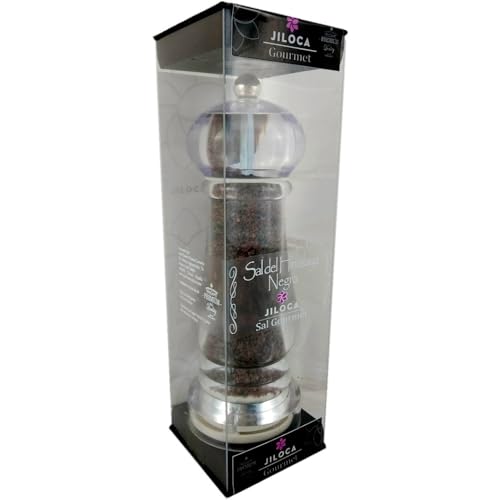 Jiloca Azafranes Escamas de Sal del Himalaya Gorda 420 gr. Sal de Manantial Sin Refinar, Sin Aditivos ni Microplásticos. Sal Gourmet Premium. Molinillo Pack 3 x 140 gr (Negro, Sabor Huevo)