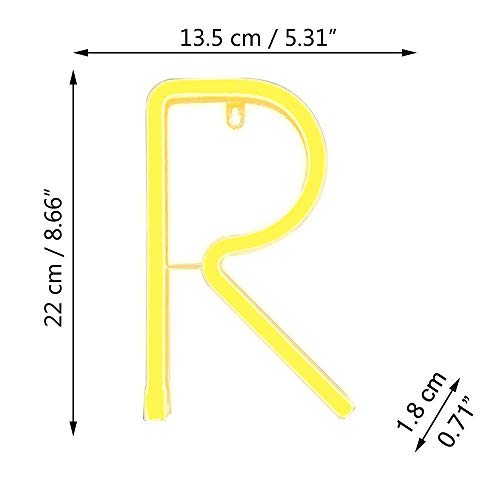Image of ENUOLI Letter Neon Lights Warm White LED Alphabet Neon Words Signs(R) | Battery /USB Operated Letter Neon Sign Art Lights Words Wall Light up Girls' Room Wedding Birthday Party Christmas Home Decor