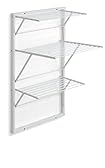 Arredamenti Italia Étendoir à Linge Mural Karim, Bois – Fermable – 16 m – Finition Blanche AR-It Le cœur du Bois