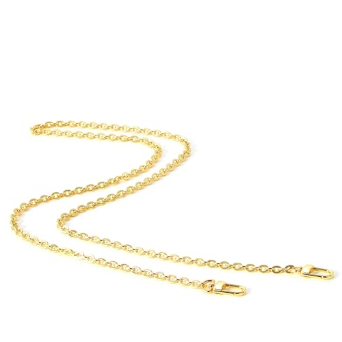 Image of jiesinlov Long Purse Chain Strap mini CrossBody Handbag Gold thin Chains Shoulder Bag Strap Replacement,with Metal Buckles conversion kit for pochette (B 47.2in)