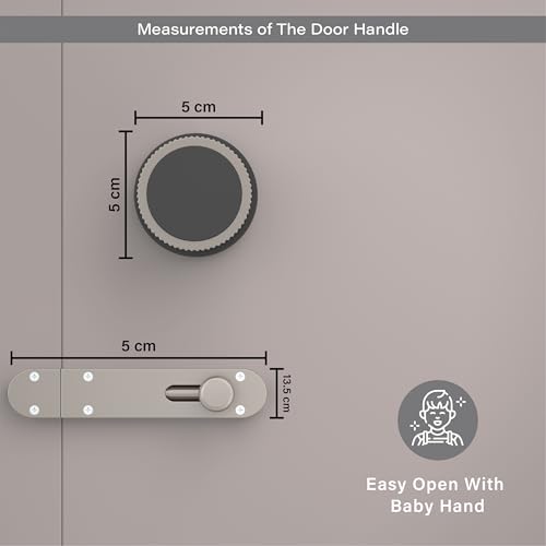 Image of Gloxy Mortise Keyless Knob Lock for Mortise Keyless Round Lock for Balcony Handle Set for Storeroom, Store Room, Home |Satin & Black Finish (2 Years Warranty, Pack of 1)