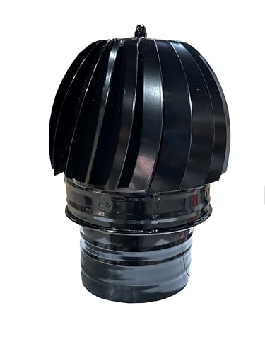 Sombrero para chimenea y estufas Extractor de humos Giratorio color Negro vitrificado diámetro 200mm