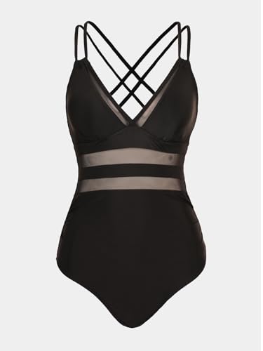 Maillot de bain une pièce à double bretelles et maille fine