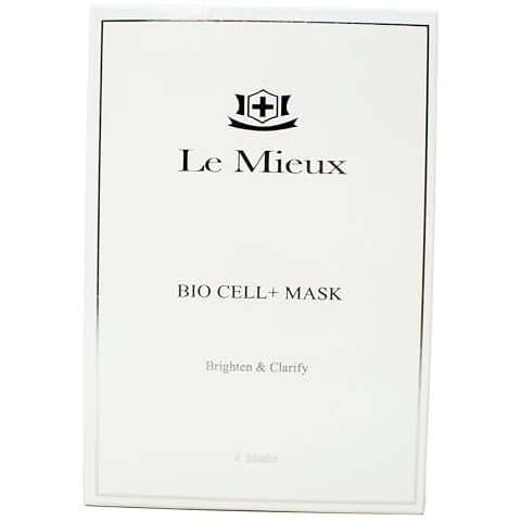 Le Mieux Bio Cell+ Mask - Marine Collagen & Peptide Brightening Serum Face Mask, Anti-Aging Facial with Hyaluronic Acid, No Parabens or Sulfates (4 Sheet Masks) Cover