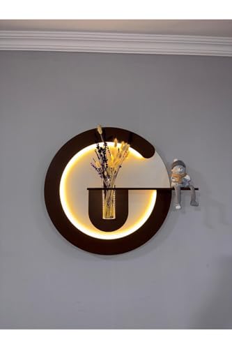 Étagère murale LED 50 cm anthracite et noyer SODEF - 3