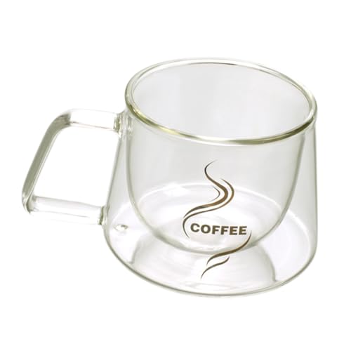 JECOMPRIS Tasse à Café Verre Double Paroi Design Chic et Isolant Tasse à Poignée Ergonomique pour Expresso et Lait Verre Résistant Chaleur Usage Quotidien