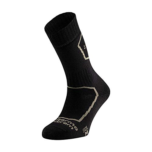 Everest Lurbel, Calcetines Térmicos, Calcetines De Lana, Calcetines De Expedición, Calcetines De Trekking, Calcetines Sin Costuras, Transpirables Y Antiolores, Unisex. (NEGRO - VERDE, MEDIO - M)
