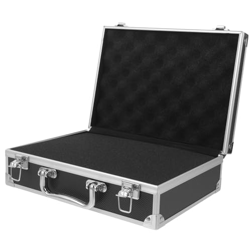 Men's Aluminum Tool Box Briefcase Storage Case Foam Metal Storage Box for Tools