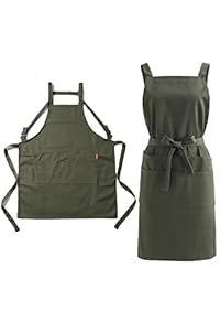 Jeelow Köperschürze Baumwolle H-Rückseite Grün Medium