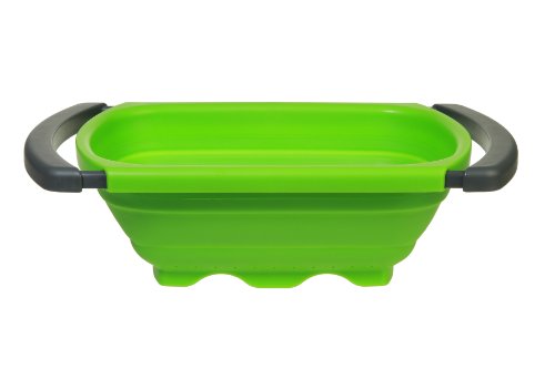 Prepworks by Progressive Collapsible Over-the -Sink Colander, Green - 6 Quart