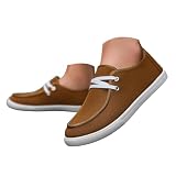 Women Canvas Sneakers Lace up Round Toe Walking Shoes...