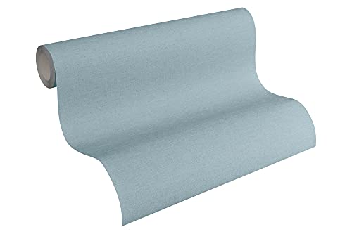 A.S. Création Plain Wallpaper Cuba Non-Woven 10.05 m x 0.53 m Blue Made in Germany 306887 30688-7, 53 x 1005 cm