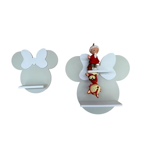 PsGreen Set Minnie & Mickey compatible avec Tonie Tonies (gris clair/blanc Minnie)
