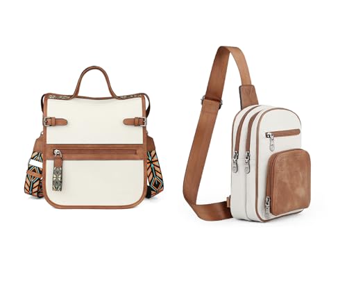 FADEON Crossbody Bags Purses for Women & Backpack Purse Brown Collection