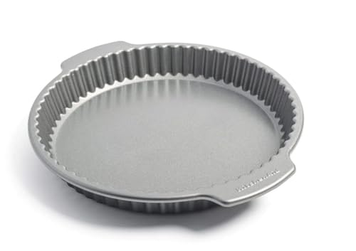 KitchenAid Bakeware Plaque à Quiche de 28 cm en Acier Aluminisé Anti-PFAS Antiadhésif, Convient au Congélateur, Convient au Four jusqu'à 230°C, Convient au Lave-Vaisselle, Gris