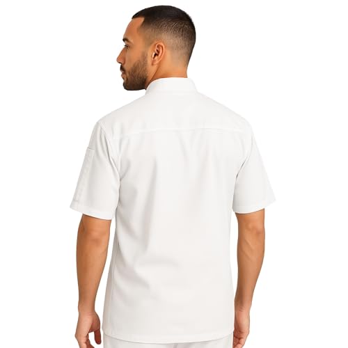 Image of uniformer Half Sleeves Chef Coat for Men | Double-Breasted Chef Coat With Reversible Closure | Comfortable & Stylish | Easy Care & Breathable | Ideal for Chefs, Cooks, and Kitchen Staff