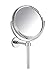 Produktbild WENKO Power-Loc® Kosmetik Handspiegel mit Halter Elegance - Befestigen ohne bohren, Spiegelfläche ø 13 cm 300 % Vergrößerung, Stahl, 16.5 x 28 x 10.5 cm, Chrom