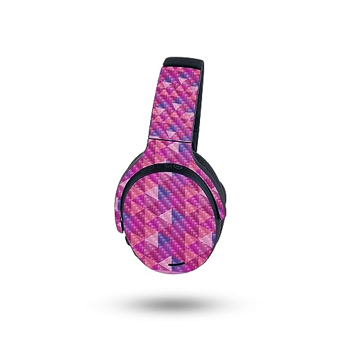 Image of MightySkins Carbon Fiber Skin Compatible with Skullcandy Crusher ANC 2 - Pink Kaleidoscope | Protective, Durable Textured Carbon Fiber Finish | Easy to Apply