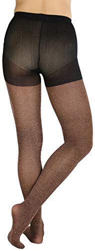 Image of ToBeInStyle Women's Shine & Shimmer Metallic Pantyhose Opaque Lurex Tights
