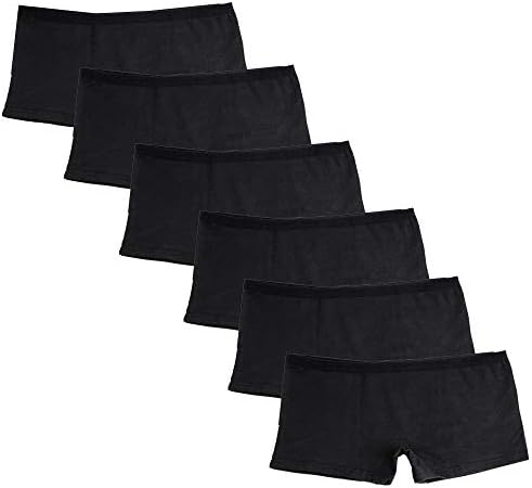 Nightaste Women’s Soft Cotton Boyshorts Panties Pack of 6pcs Ladies’ Low Rise Sporty Boxer Briefs Underwear