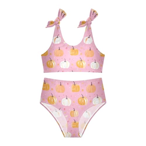 Toddler Girls Bikini Set Pumpkins Swimsuits Kid Bowknot Swimwear 2 Piece Bathing Suit 3-12T3