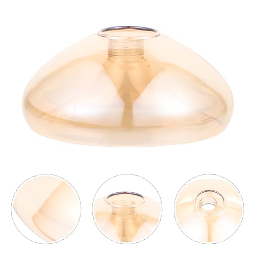 Image of Gadpiparty Amber Glass Ceiling Lamp Shade 5.90 in Replacement Lamp Shade for G9 Bulb Decorative Ceiling Light Cover for Bedroom Living Room Restaurant Hotel Office