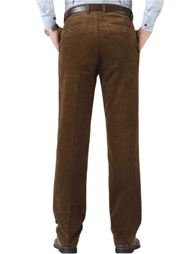 Kinghua Men's Corduroy Pants Casual Loose Fit Straight Leg Wide Wale Corduroy Pants2