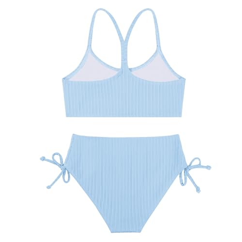 Image of Weixinbuy Girls Swimsuits Summer Bathing Suit for Teens Girls 2 Piece Bikini Set Solid Beach Swimsuit Swimwear for Girls