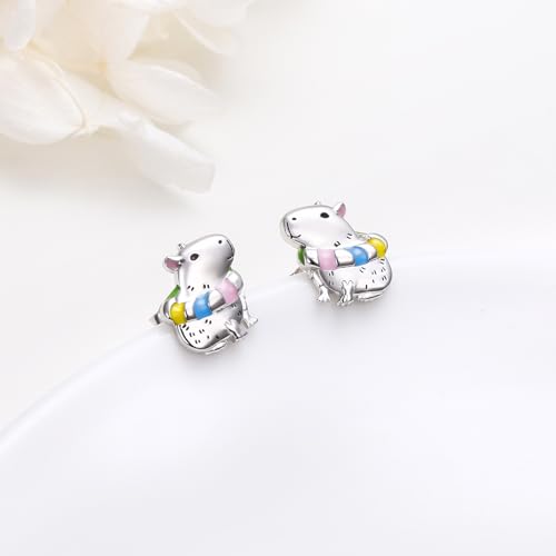 Animal Earrings 925 Sterling Silver Capybaral Cow Bunny Stud Earring for Women Capybara Jewelry Animal Earrings Jewelry3